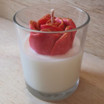 Glass Rose Candle
