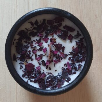 Black & Purple Rose Pottery Candle